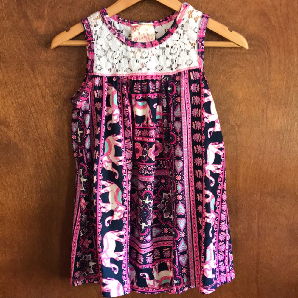 Pink Vanilla Girls Boho Top Size 6